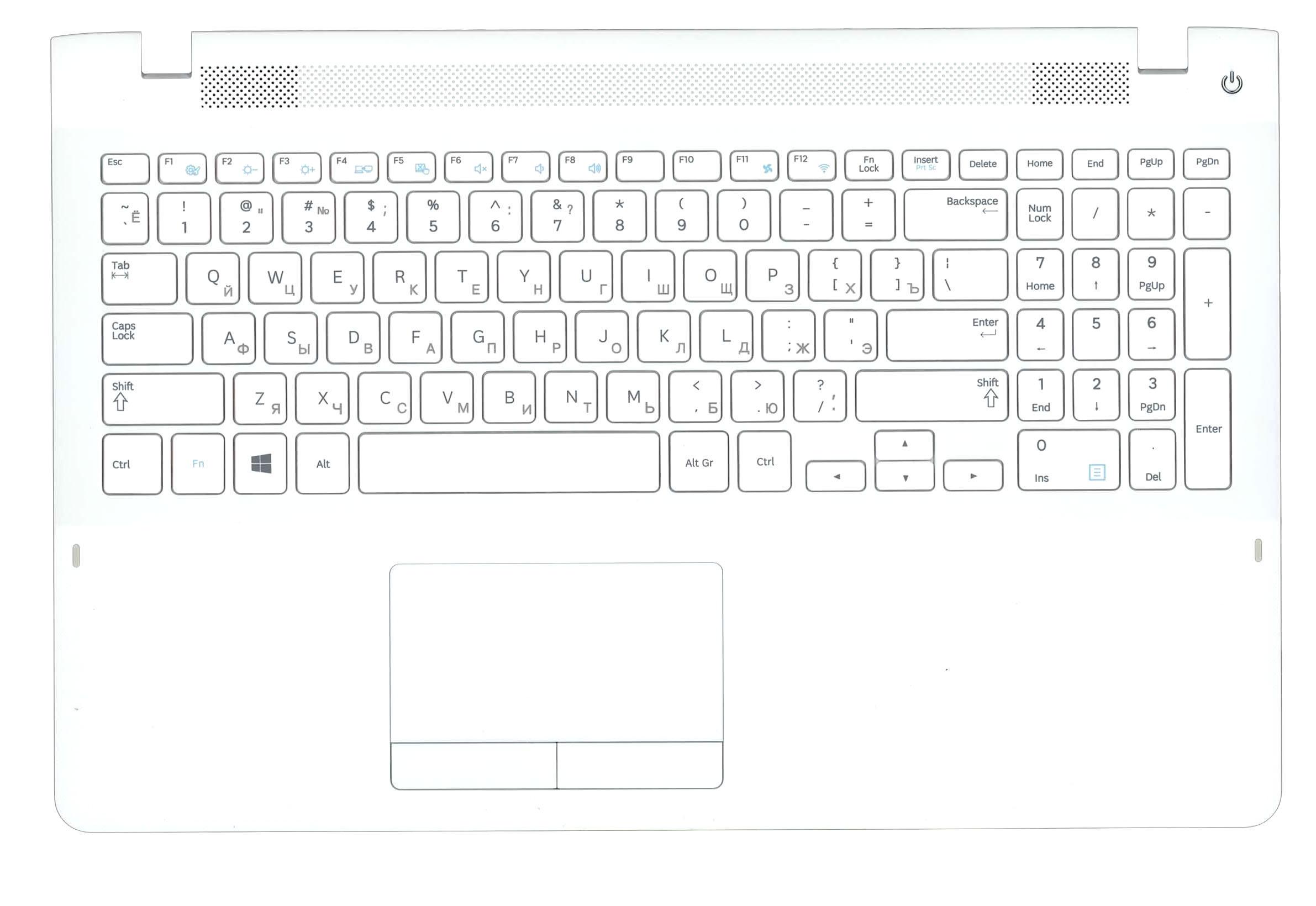 Клавиатура для ноутбука Samsung 370R4E White TopCase White