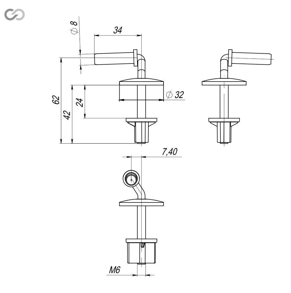 Кріплення для сидіння унітазу SoloPlast СУ-1М/10 ЗП 60 (SQ-1013774) - фото 3