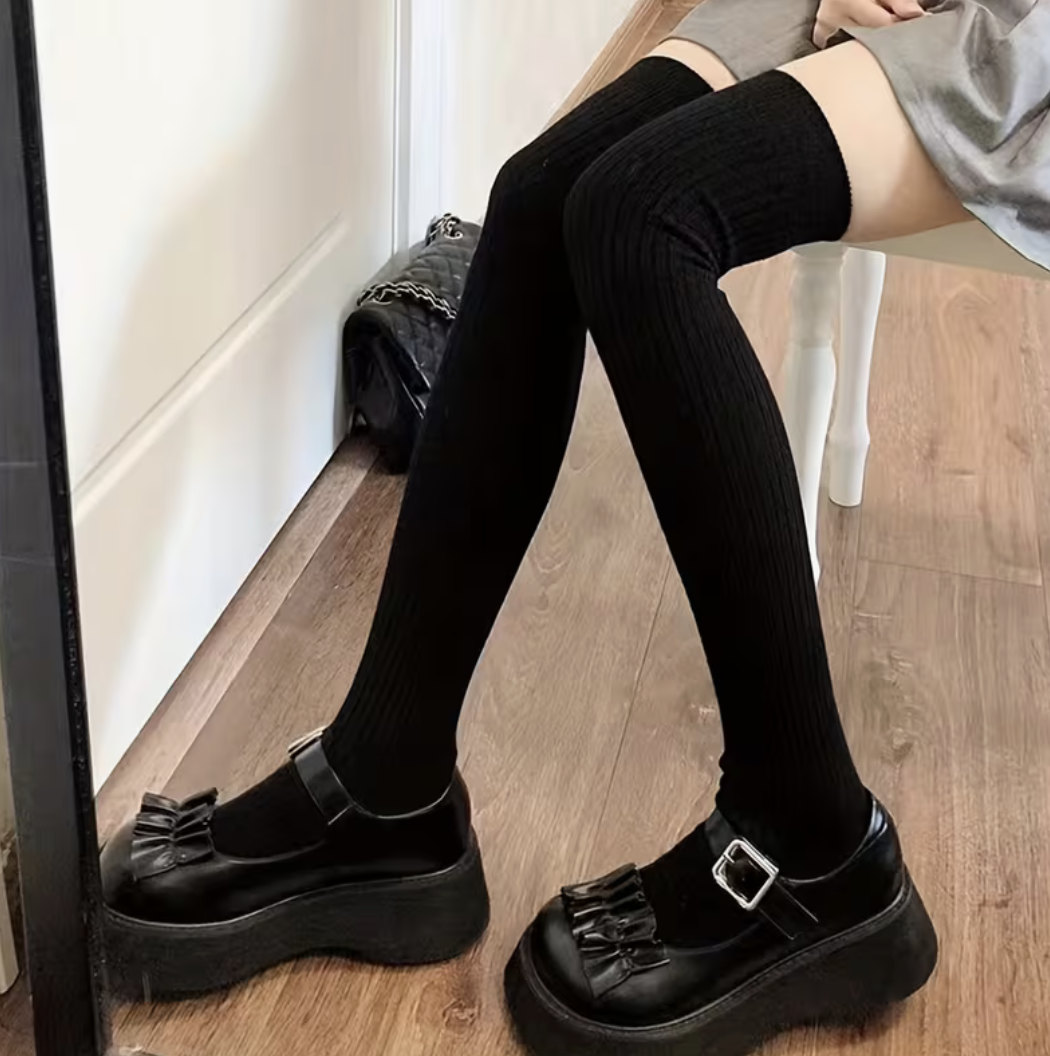 Гольфи-гетри жіночі з вертикальним рубчиком Чорний (30822463)