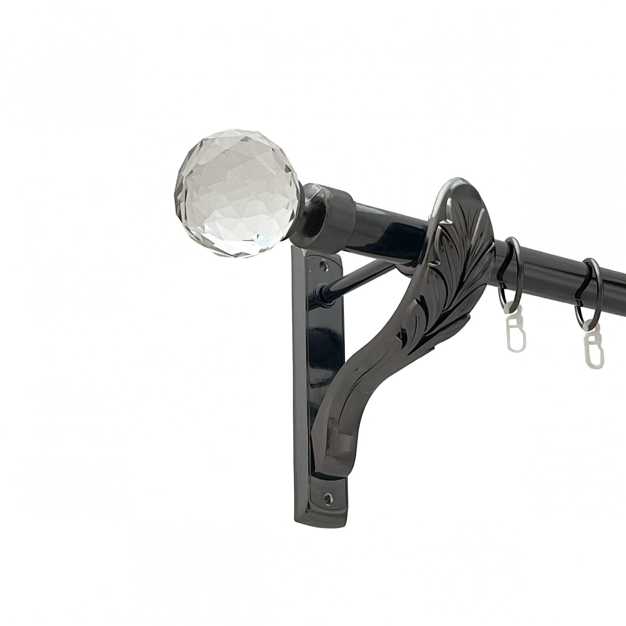 Карниз металлический Orvit Люмиера однорядный ретро/гладкая труба/кольцо металлическое Оникс 25 мм 240 см (00-00021453)