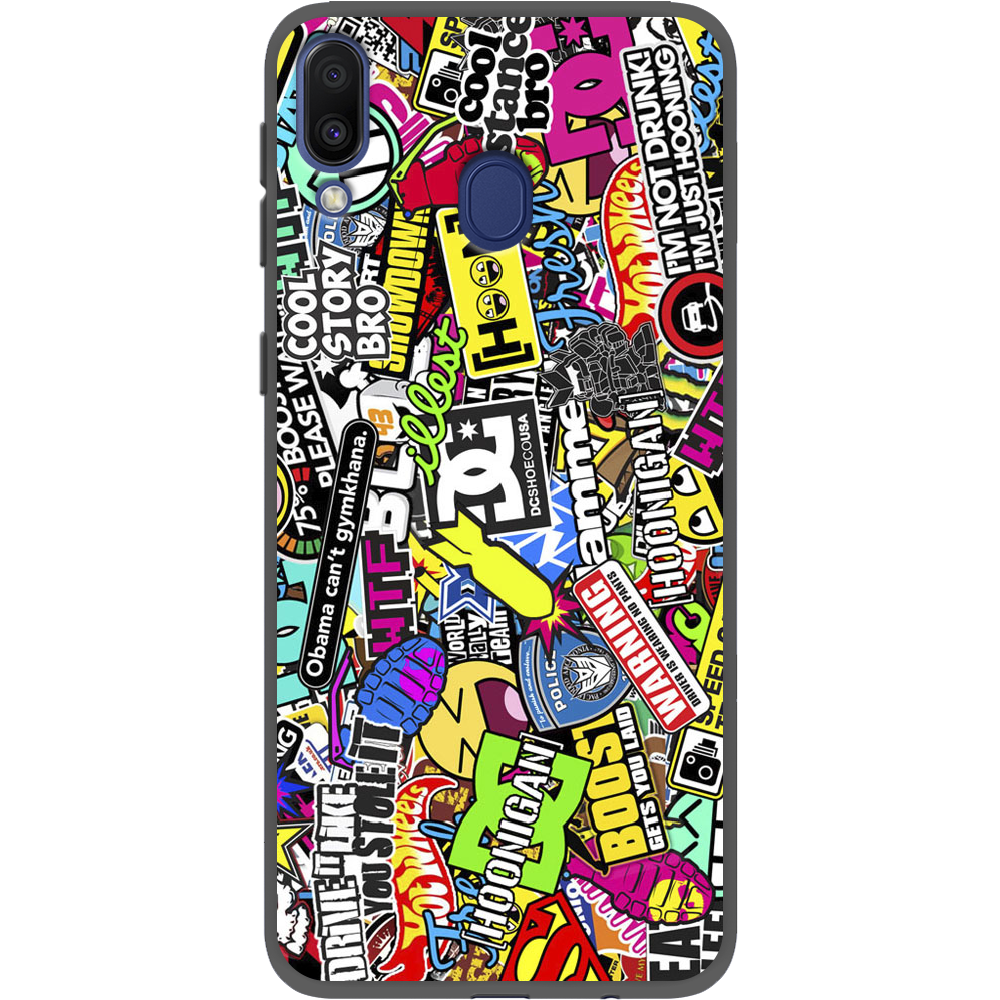Чехол Boxface Samsung M205 Galaxy M20 Multicolored Inscriptions Черный силикон (36205-up880-36624)