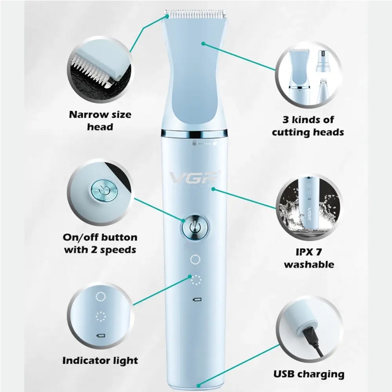 Машинка для стрижки тварин VGR V-205 3в1 акумуляторна (tf7464) - фото 8 Машинка для стрижки тварин VGR V-205 3в1 акумуляторна (tf7464) - фото 8