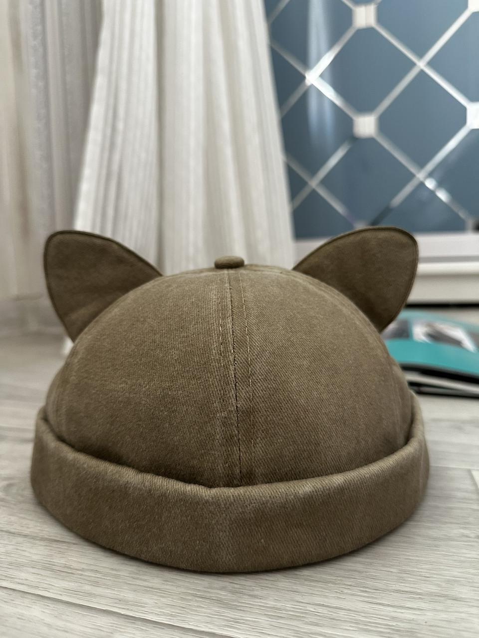 Кепка-шапка с ушками 55-58 см Бежевый (2375)