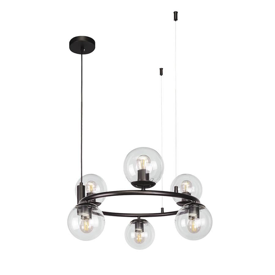 Люстра підвісна Levistella 7521011-6 BK+CL на шість прозорих плафонів Чорний (2577797611) - фото 1 Люстра підвісна Levistella 7521011-6 BK+CL на шість прозорих плафонів Чорний (2577797611) - фото 1