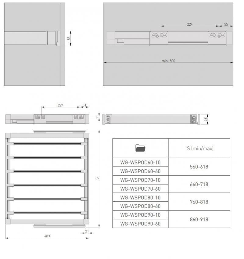 Вішак для брюк GTV Elite з дотягом 800 мм Чорний (WG-WSPOD80-20) - фото 5 Вішак для брюк GTV Elite з дотягом 800 мм Чорний (WG-WSPOD80-20) - фото 5