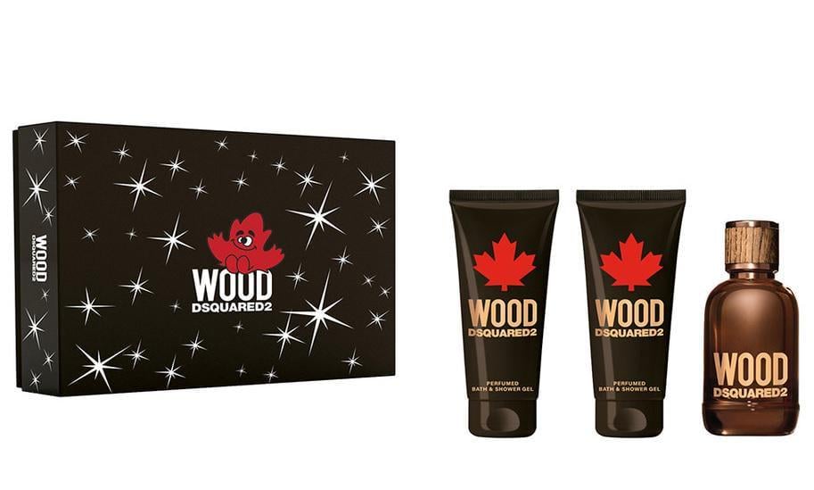 Подарочный набор для мужчин DSquared2 Wood туалетная вода 100 мл/гель для душа 100 мл/бальзам после бритья 100 мл (373696)