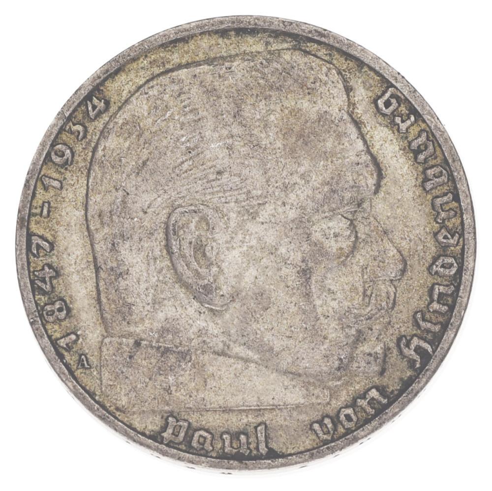 Коллекционная монета Германия 2 марки 1937 серебро F-VF A KM#93 (М17072)