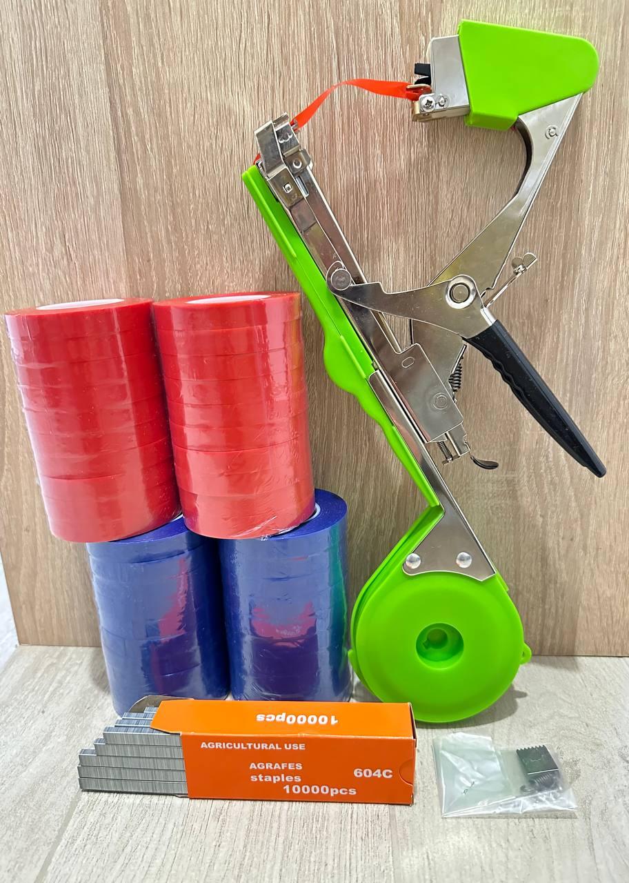 Набор для подвязки растений тапенер TAPETOOL/20 шт. красных лент/20 шт. синих лент /скобы - фото 2 Набор для подвязки растений тапенер TAPETOOL/20 шт. красных лент/20 шт. синих лент /скобы - фото 2