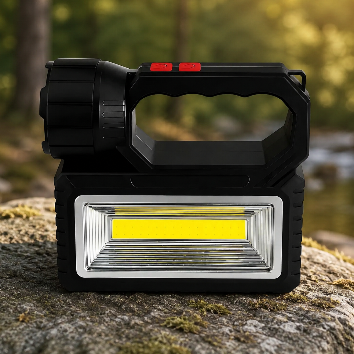 Фонарь аккумуляторный OK-718S-A с LED/COB с солнечной панелью и PowerBank