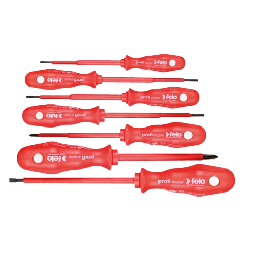 Набір високовольтних викруток Felo 1000V 61397397 2,5х75/3,0х100/3,5х100/4,0х100/5,5х125/PН1x80/PН2x100 (14882)