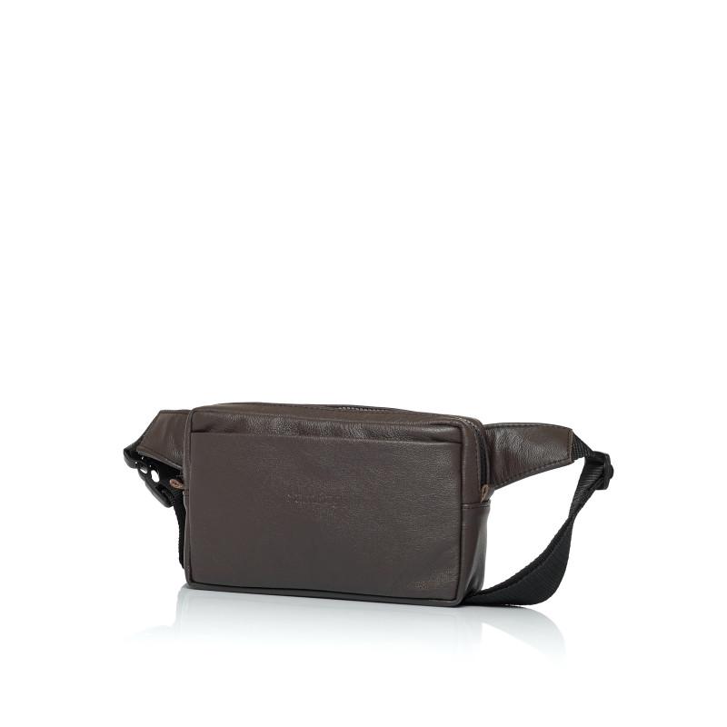 Мужская сумка бананка Sambag 0ST 24x16x6 см Коричневый