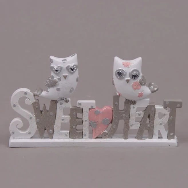 Надпись Flora Sweet heart с совами (26141)