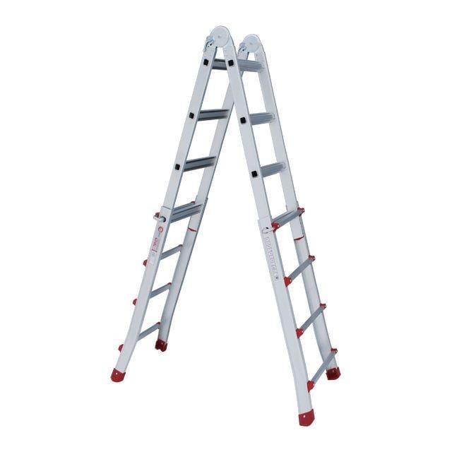 Лестница алюминиевая универсальная раскладная телескопическая Intertool 4х4 ступени 3,99 м 150 кг (LT-2044)