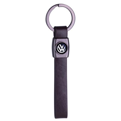 Брелок для авто Volkswagen кожаный длинный Черный (1087133)
