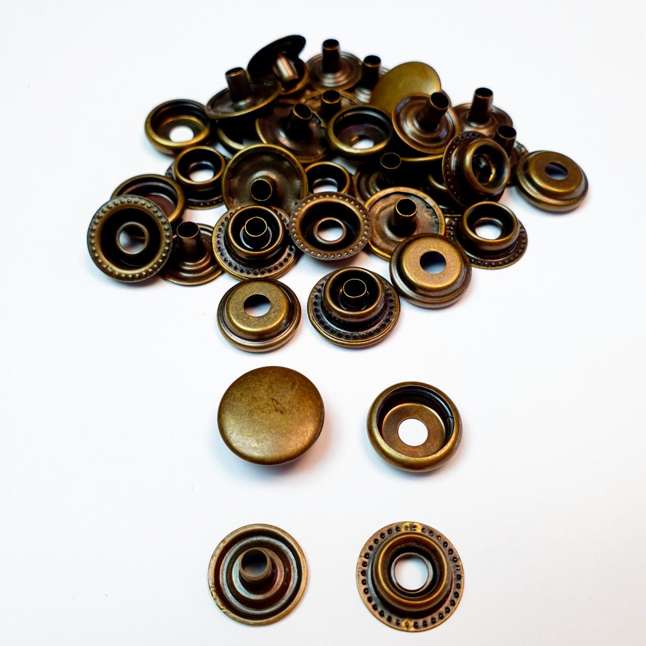 Кнопка металева кільцева Strong Dash Каппа 15 мм 720 шт. Антик