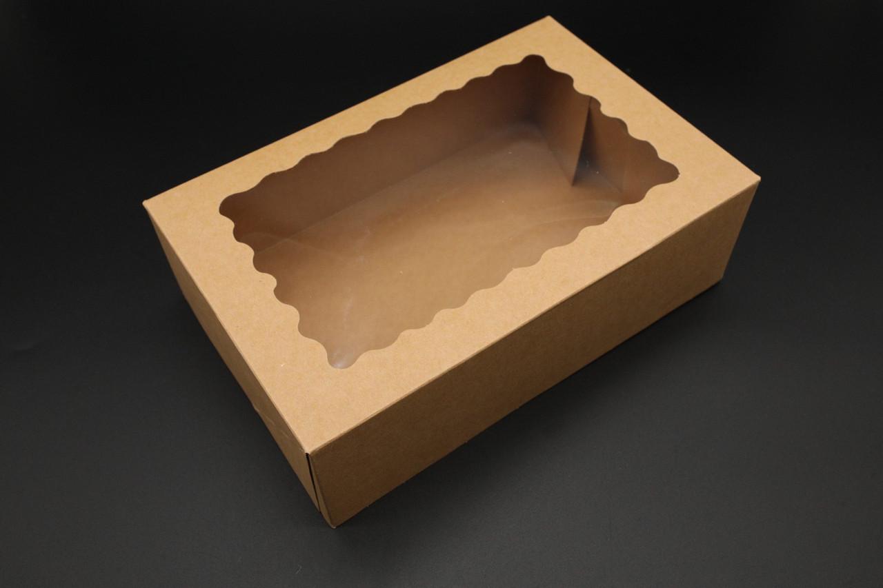 Коробка подарочная с откидной крышкой сборная с фигурным окошком 22,5х14,5х7 см Крафт (OA-45) - фото 4 Коробка подарочная с откидной крышкой сборная с фигурным окошком 22,5х14,5х7 см Крафт (OA-45) - фото 4