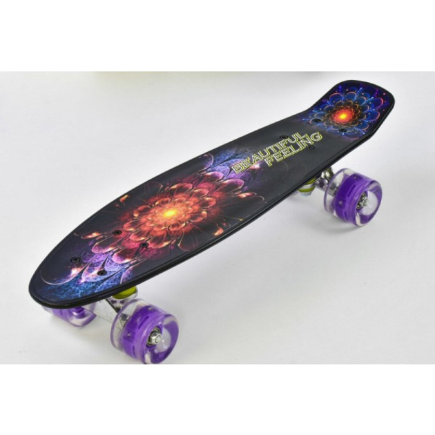 Скейтборд Best Board F 8740/8 колеса PU со светом d 6 см/55 см (24610796)