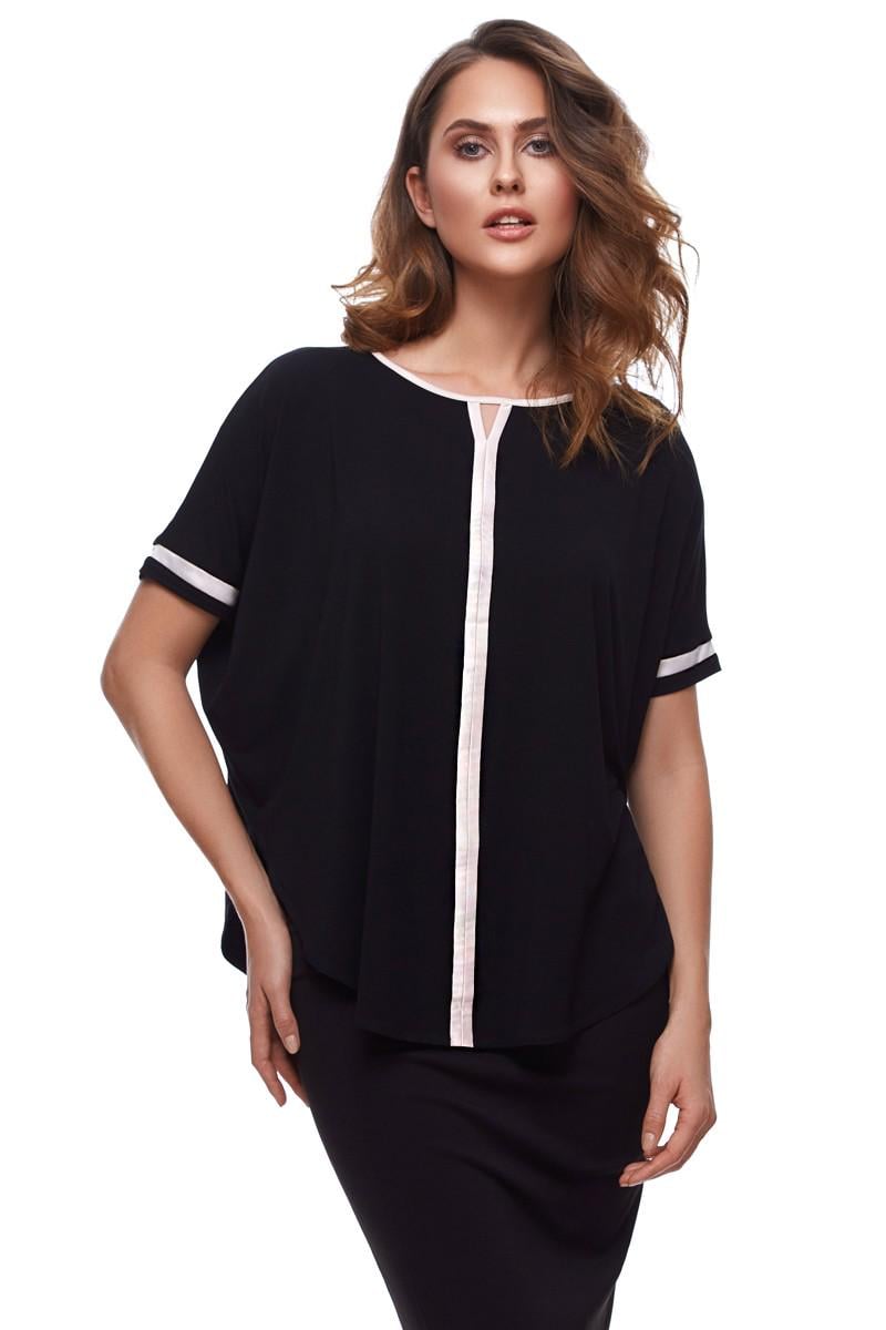 Блуза Anabel Arto р. 50/52 2XL/3XL Черный/Шампань (64594)