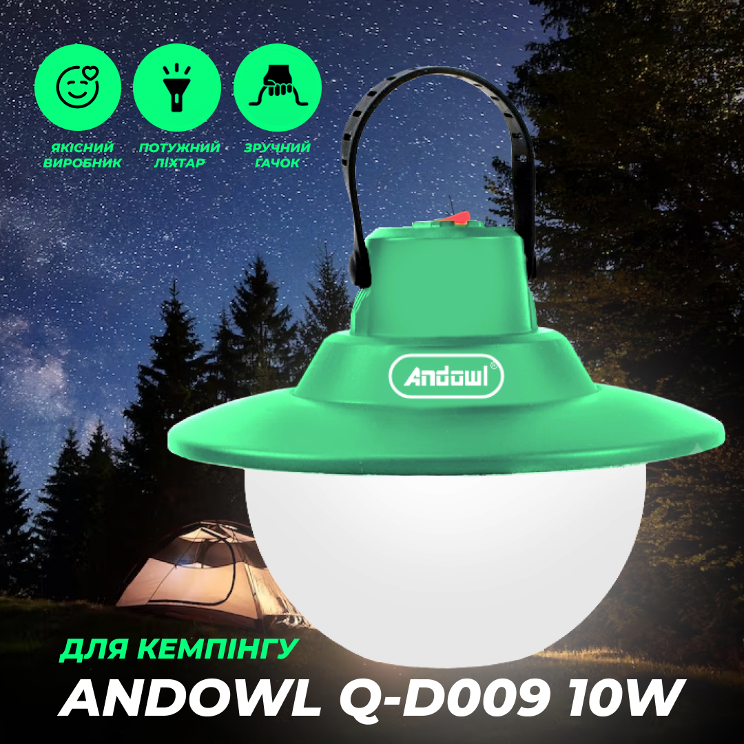 Світильник Andowl Q-D009 LED 10 W акумуляторний вологозахисний (f5d6fc69) - фото 2