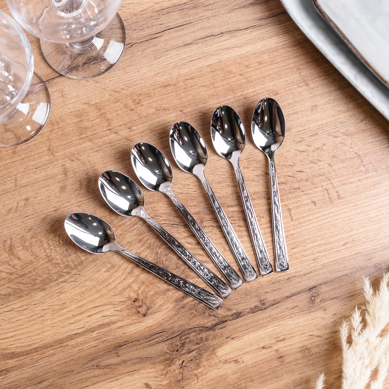 Набор чайных ложек 6 шт. из нержавеющей стали Хром