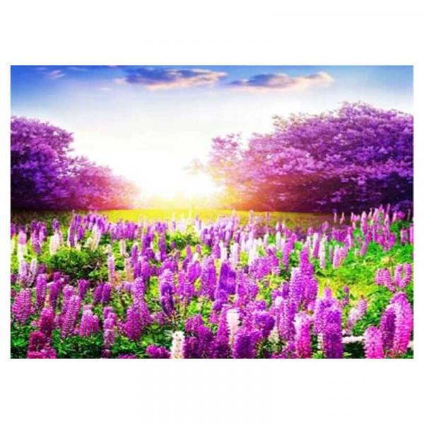 Алмазна мозаїка TK Group Поляна в фіолетових кольорах 40х30 см з рамкою в коробці (GB76517-mt)