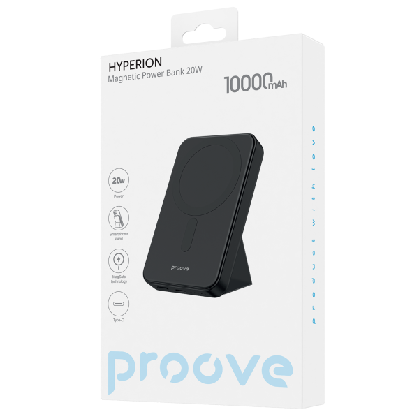 Повербанк Proove Hyperion Magnetic 2в1 зі швидкою зарядкою 10000 mAh 20W Чорний (PBHP15020001) - фото 10