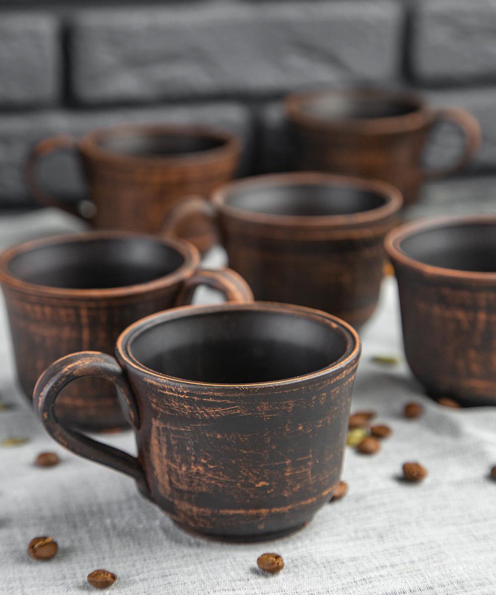 Набор чашек для кофе из красной глины 150 мл 6 шт. (1371-6) - фото 5 Набор чашек для кофе из красной глины 150 мл 6 шт. (1371-6) - фото 5