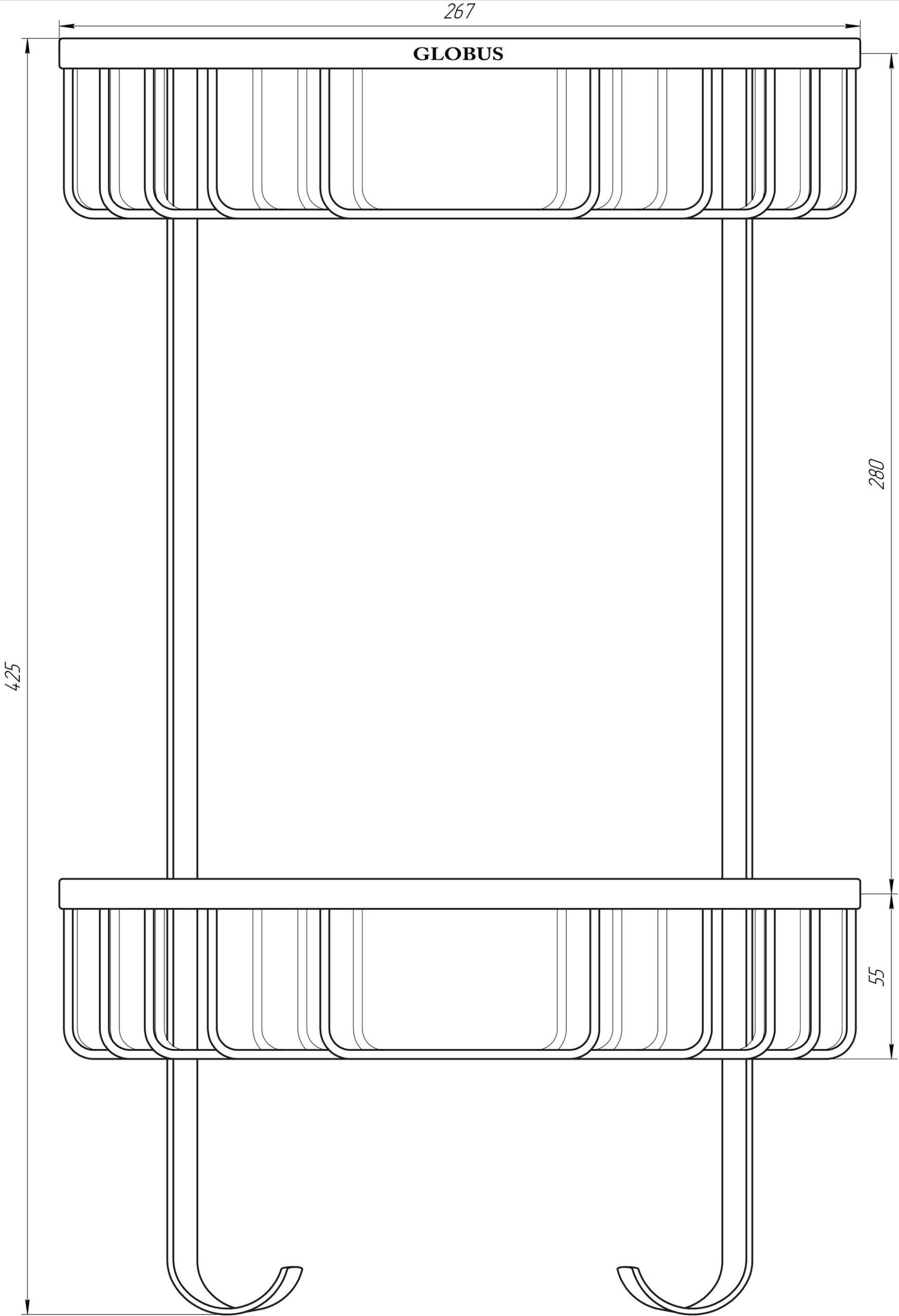 Полка угловая для ванной комнаты Globus Lux SS 8488 - фото 2