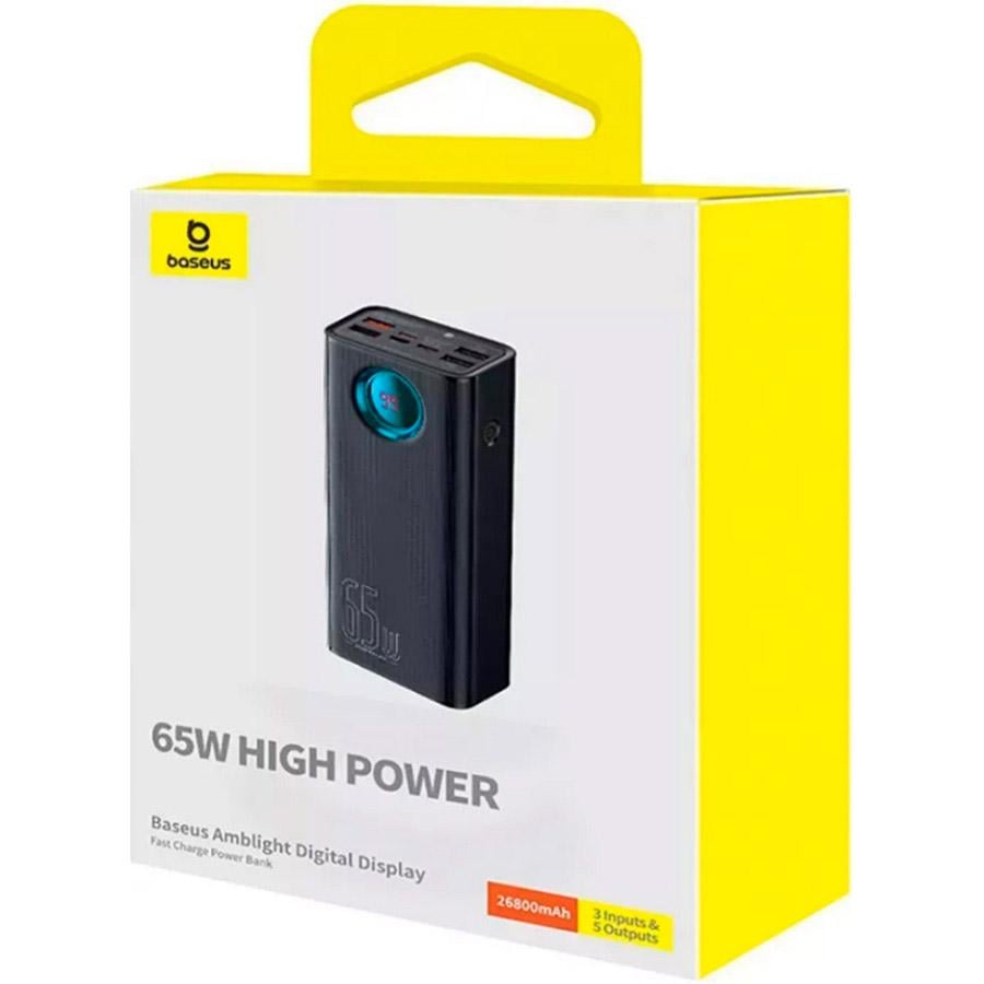 Внешний аккумулятор Baseus Amblight Digital Display Quick Charge 65W 26800 mAh Black (P10022402113-00) - фото 6 Внешний аккумулятор Baseus Amblight Digital Display Quick Charge 65W 26800 mAh Black (P10022402113-00) - фото 6