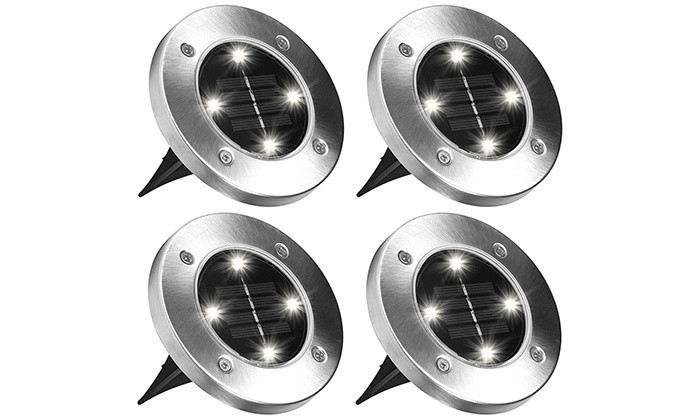 Солнечный уличный светильник для дома и сада Solar Disk Lights 4 шт. - фото 2