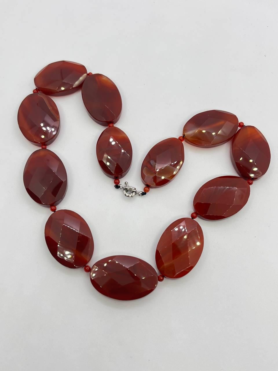 Бусы агат сердолик 50 см Коричневый (10291)