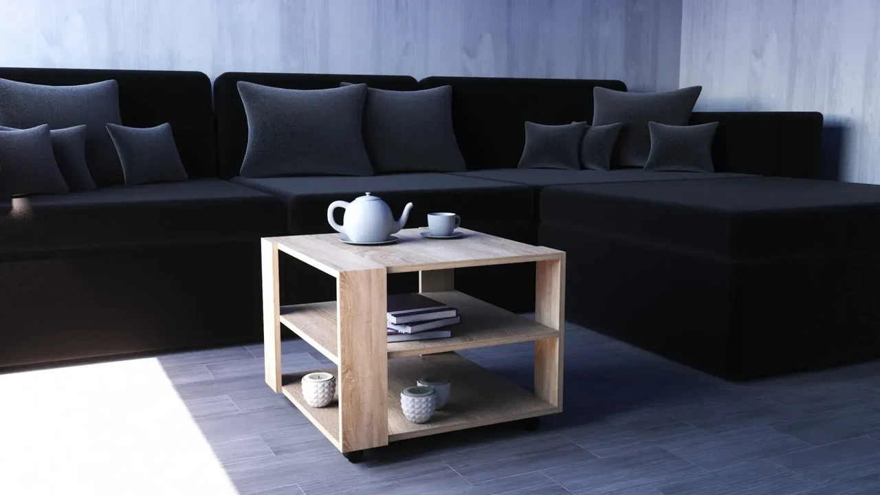 Стіл журнальний на коліщатках Kontinent Kvant №4 60х60х45 см Дуб Сонома (52489754) - фото 2 Стіл журнальний на коліщатках Kontinent Kvant №4 60х60х45 см Дуб Сонома (52489754) - фото 2