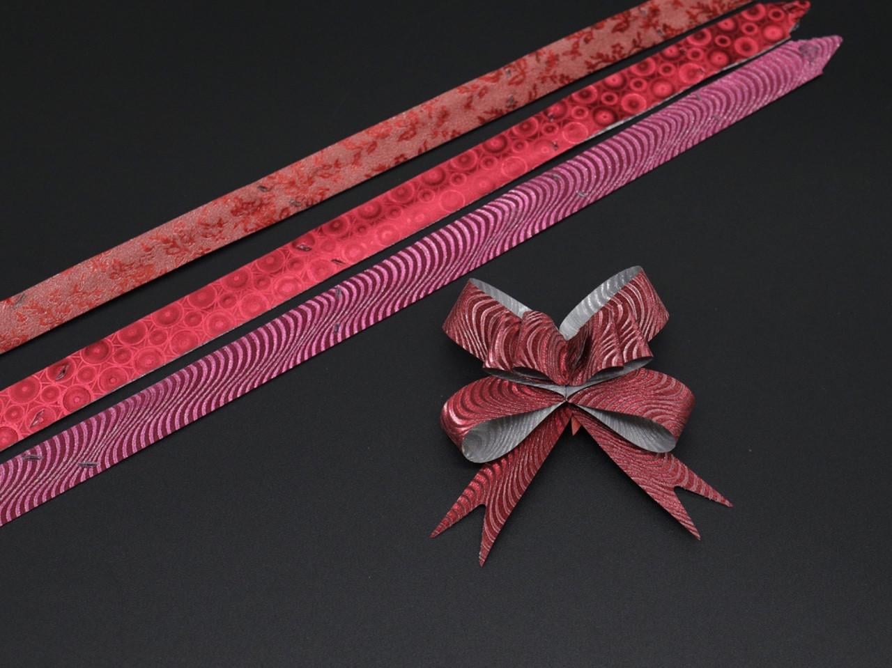 Бант подарочный на затяжках с узором Бордовый (BN-627-2)