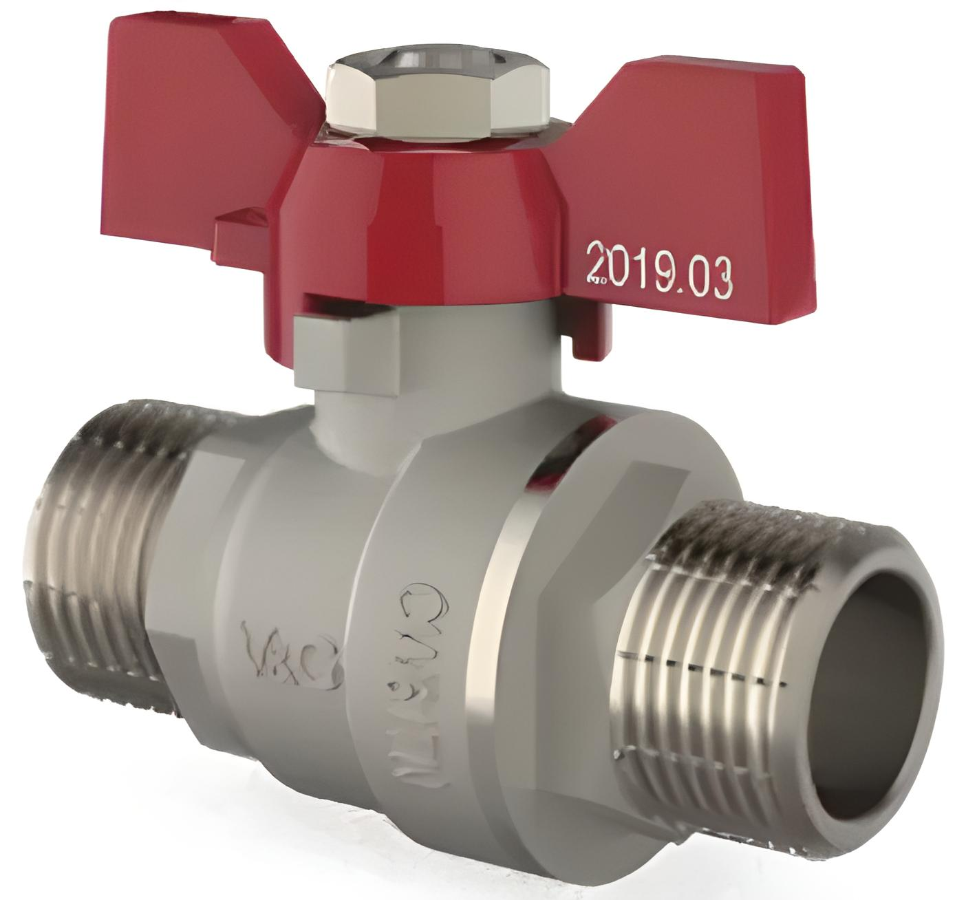 Кран шаровой V&G Optima 1" НН красная бабочка (SQ-1040175)