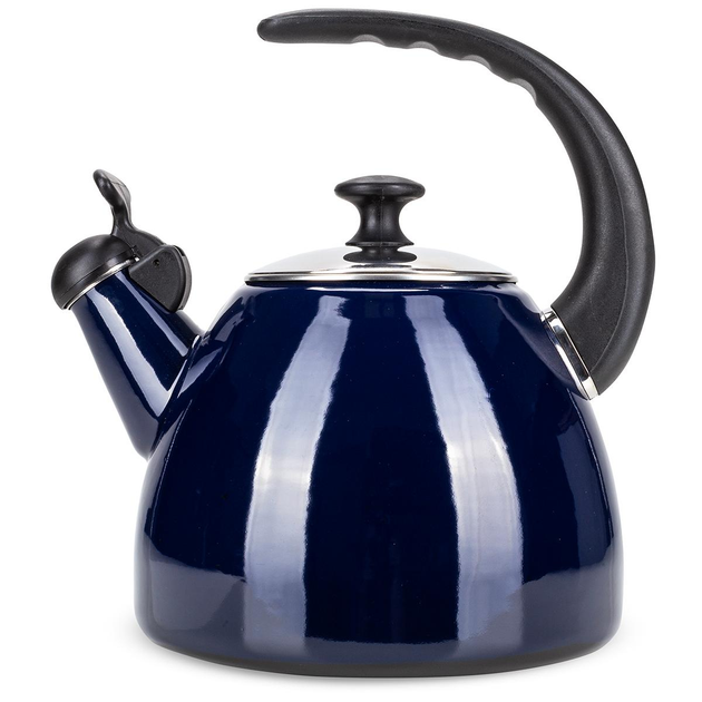 Чайник із свистком Kamille KM-1040D із емальованої сталі 2,5 л Синій (150-84-1040D) - фото 2