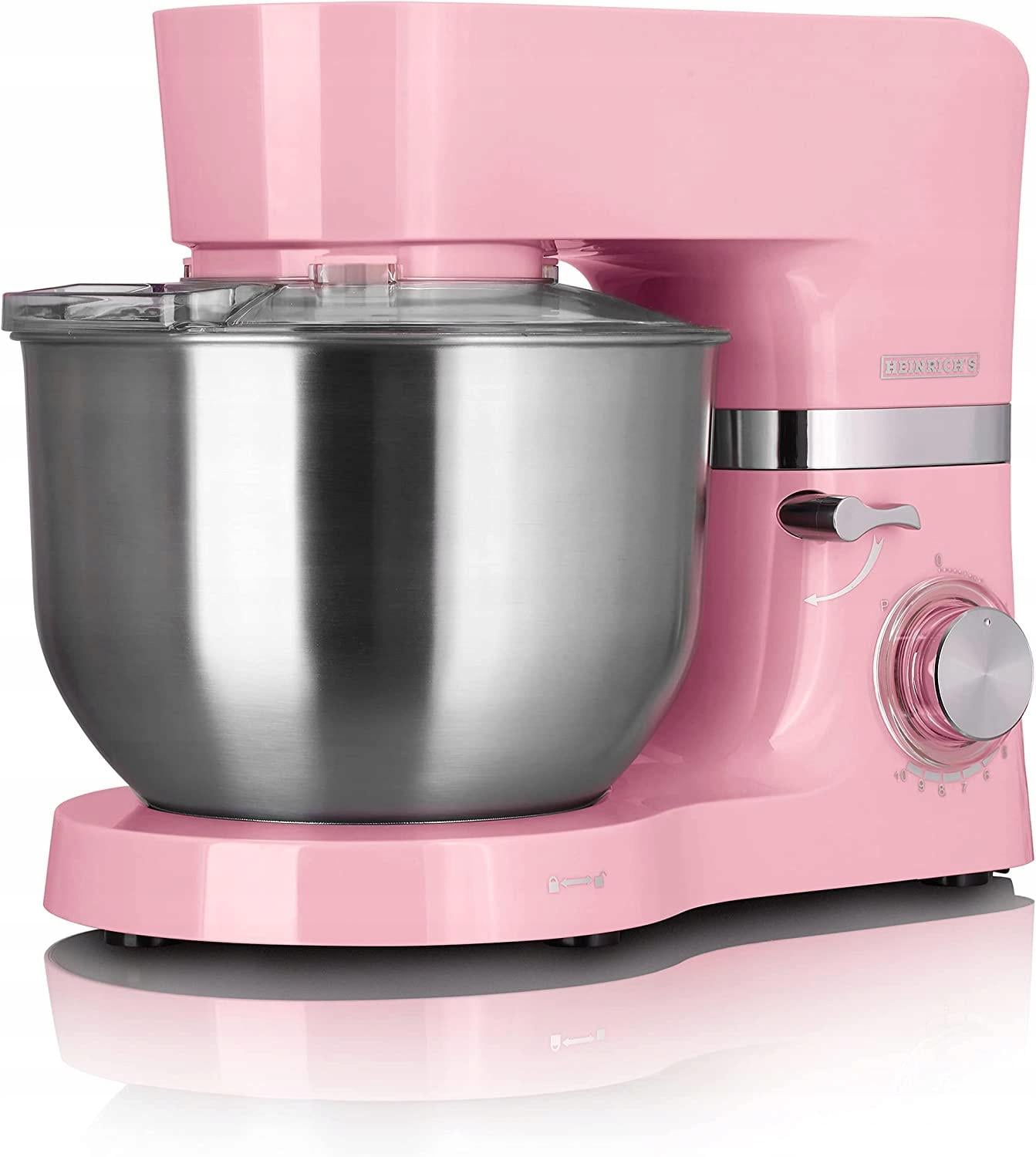 Миксер кухонный планетарный Heinrich'S HKM 6278 3 насадки 1300 Вт 6,5 л Розовый
