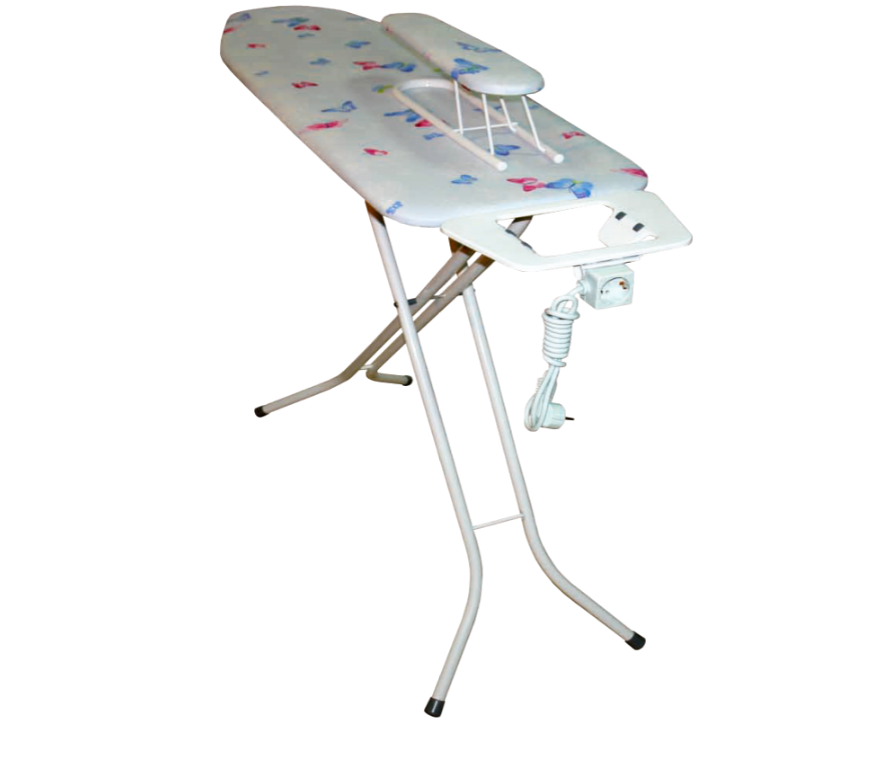 Гладильная доска СВИТЯЗЬ 9995 120х38 с подрукавником/розеткой и металлизированным чехлом (49769)