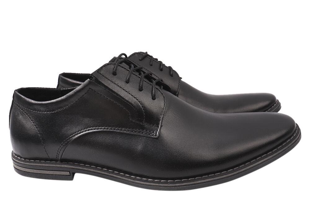 Туфли мужские Van Kristi из кожи на низком ходу на шнуровке р. 44 Черный (87-21DT)