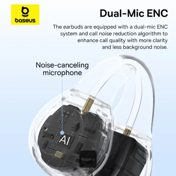 Навушники BASEUS AS01 AirGo White (2372163129) - фото 5