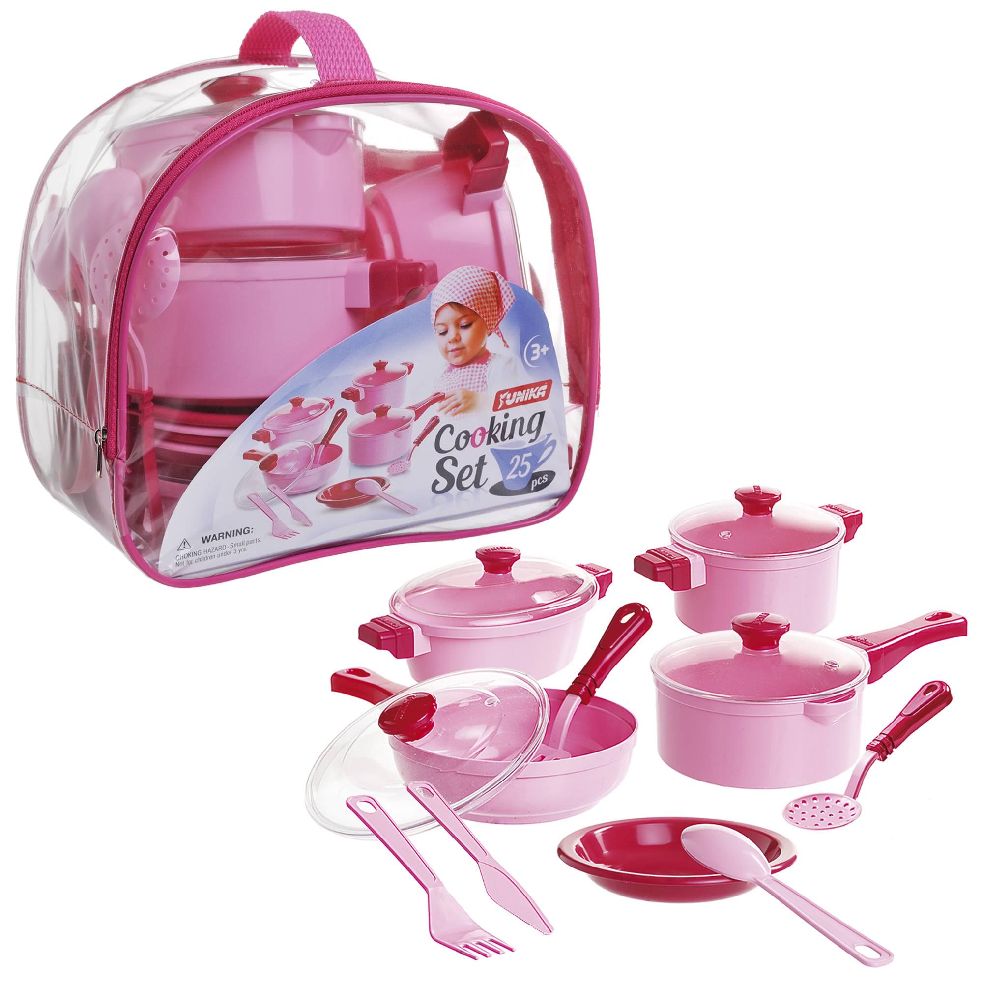 Дитячий набір посуду ЮНІКА 1757 Cooking Set 25 пред. Рожевий (43716) - фото 2