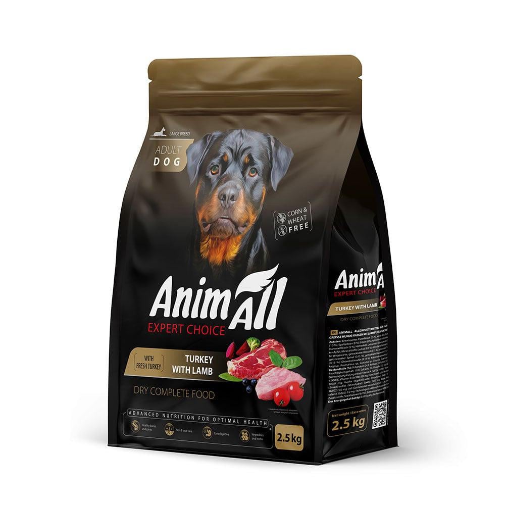 Корм для собак великих порід сухий AnimAll зі свіжою індичкою та ягням 2,5 кг Корм для собак великих порід сухий AnimAll зі свіжою індичкою та ягням 2,5 кг