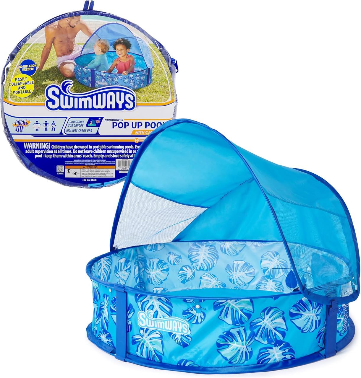 Басейн складаний дитячий із навісом для дітей 9–24 місяців