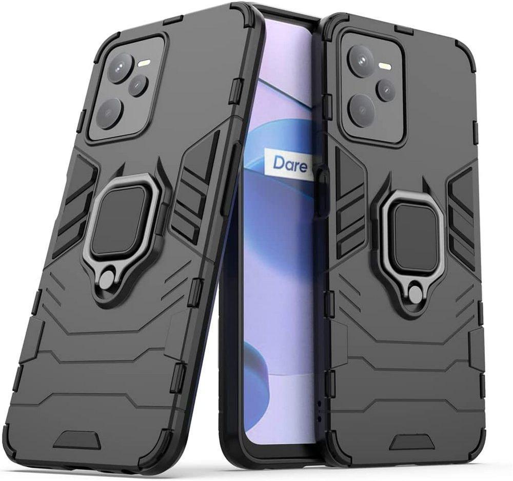 Противоударный чехол Realme C35 (подставка кольцо) Black (29680-2B)