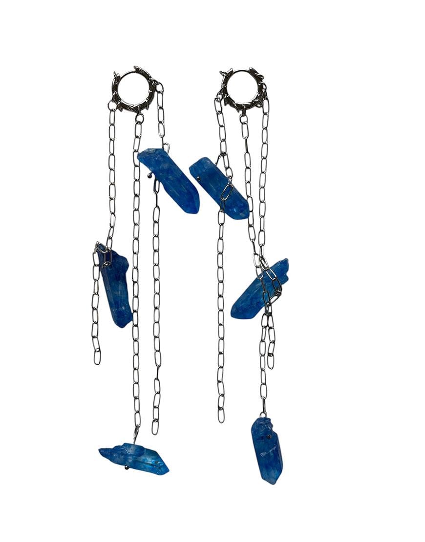 Сережки з кварцом жіночі SMART JEWELRY сині One size Сережки з кварцом жіночі SMART JEWELRY сині One size