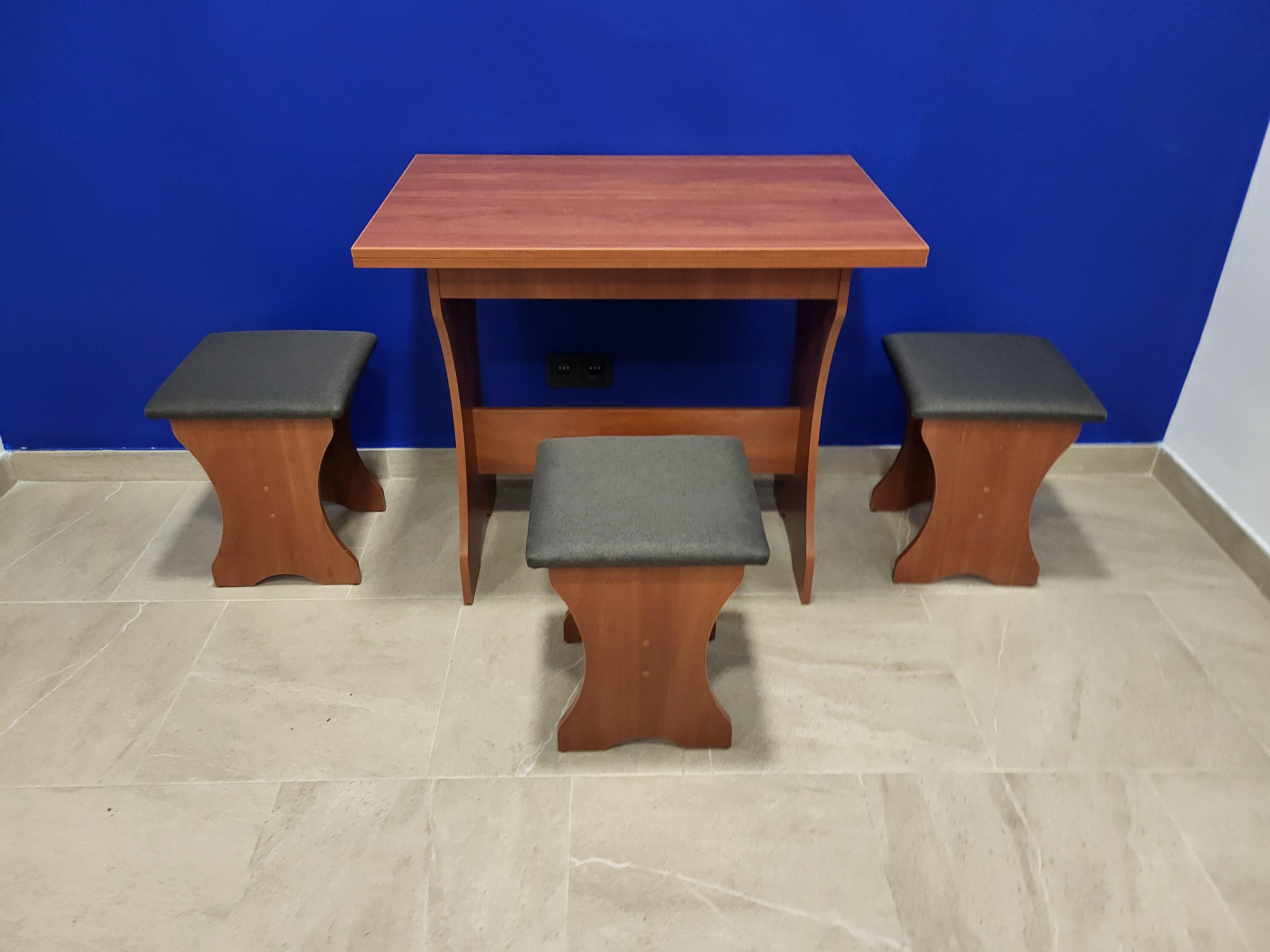 Стол раскладной и 3 табурета Семейный Яблоня/Мальмо (STTT-Y-M)