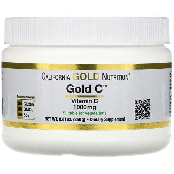 Вітамін C California Gold Nutrition Gold Vitamin C Powder 8,81 ун. 250 г 250 порцій