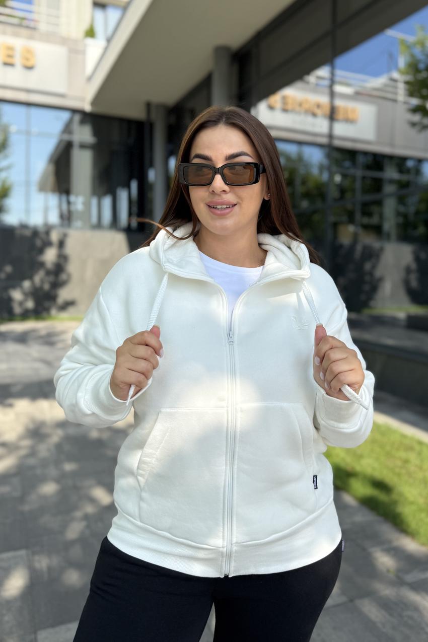 Жіноча кофта М165.4 з капюшоном XL Кремовий (972-1-63)