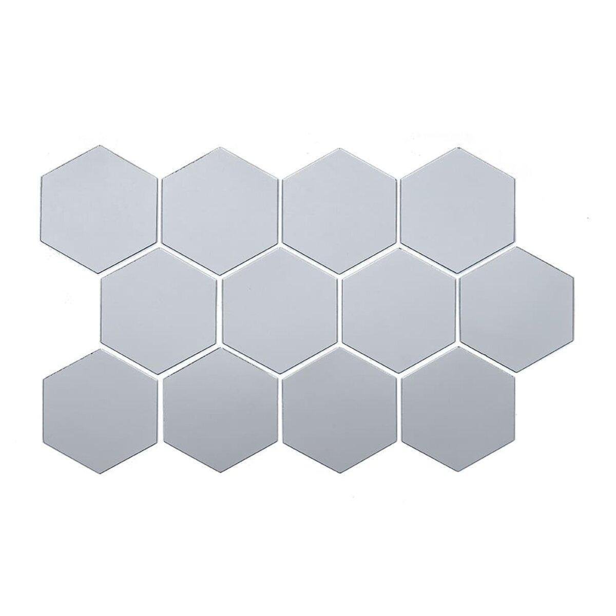 Декор самоклеящийся акриловый зеркальный 12 шт. 125x105 мм Серебряный (3DPanda-2513)