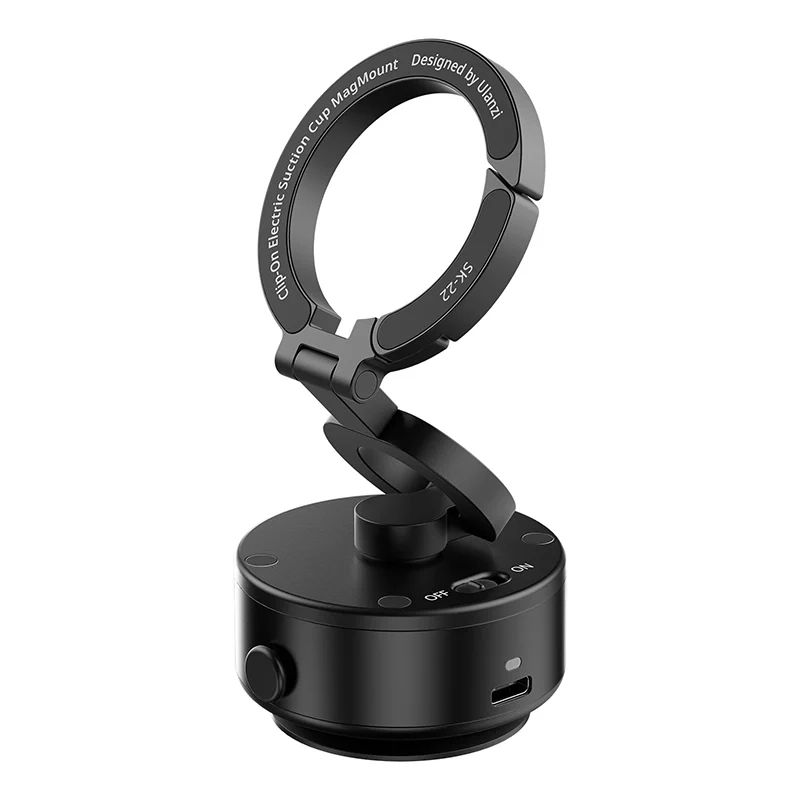 Держатель с электроприсоской Ulanzi SK-22 Electric Suction Cup Bracket для мобильных телефонов UV-M096A Black