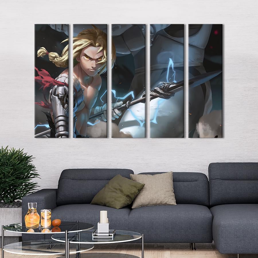 Модульная картина из 5 частей на холсте Герой аниме Стальной алхимик 132x80 см (711-51)